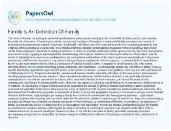 Essay on Family is an Definition of Family