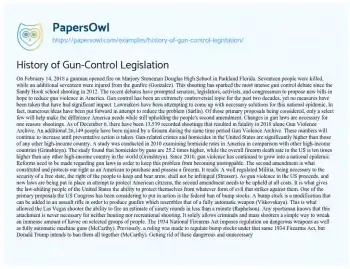 Essay on History of Gun-Control Legislation