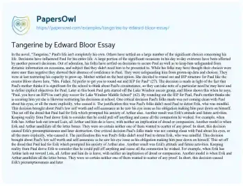 Essay on Tangerine by Edward Bloor Essay