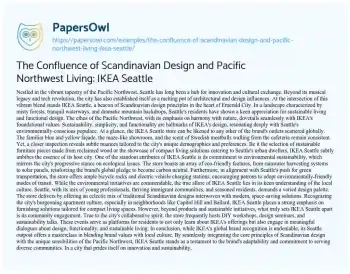 Essay on The Confluence of Scandinavian Design and Pacific Northwest Living: IKEA Seattle