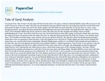 Essay on Tale of Genji Analysis