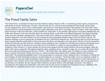 Essay on The Proud Family Satire