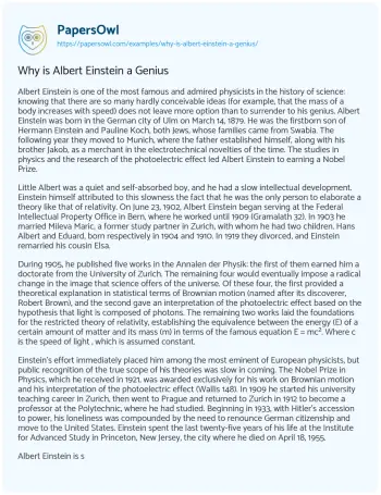 Essay on Einstein Intellectual Legacy Analysis