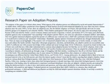 Essay on Modern Adoption Systems