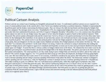 Essay on Political Cartoon Analysis