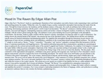 Essay on Mood in the Raven by Edgar Allan Poe