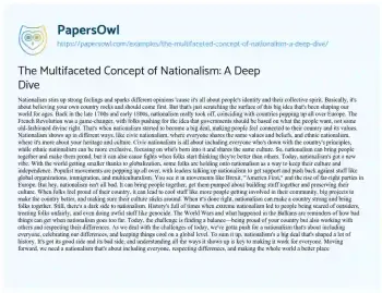 Essay on The Multifaceted Concept of Nationalism: a Deep Dive