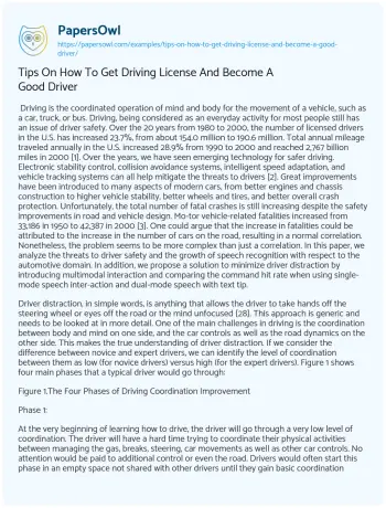 Essay on Tips on how to Get Driving License and Become a Good Driver