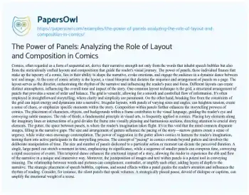 Essay on The Power of Panels: Analyzing the Role of Layout and Composition in Comics