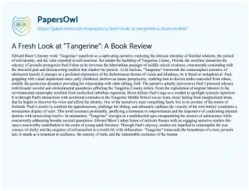 Essay on A Fresh Look at “Tangerine”: a Book Review