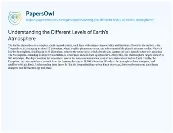 Essay on Understanding the Different Levels of Earth’s Atmosphere