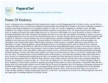 Essay on Power of Kindness