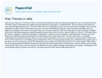 Essay on Main Themes in 1984