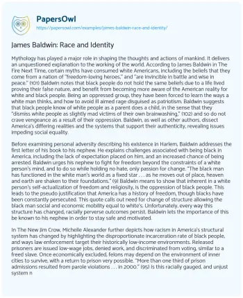 Essay on James Baldwin: Race and Identity