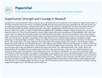 Essay on Superhuman Strength and Courage in Beowulf