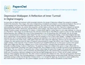 Essay on Depression Wallpaper: a Reflection of Inner Turmoil in Digital Imagery