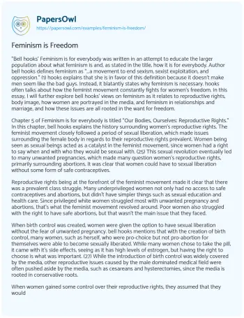 Essay on Feminism is Freedom