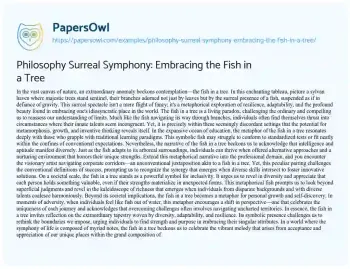 Essay on Philosophy Surreal Symphony: Embracing the Fish in a Tree