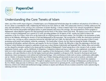 Essay on Understanding the Core Tenets of Islam