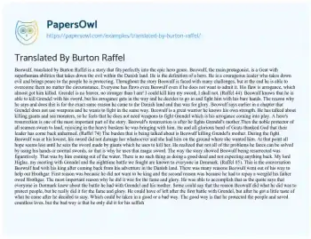 Essay on Translated by Burton Raffel