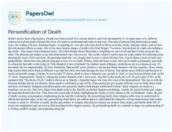 Essay on Personification of Death