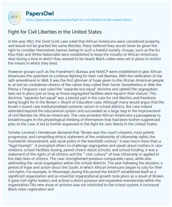 Essay on Fight for Civil Liberties in the United States