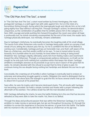 Essay on “The Old Man and the Sea”, a Novel