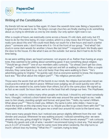 Essay on Writing of the Constitution