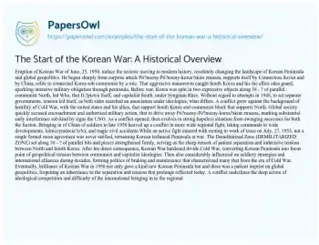 Essay on The Start of the Korean War: a Historical Overview