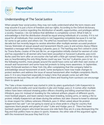 Essay on Understanding of the Social Justice