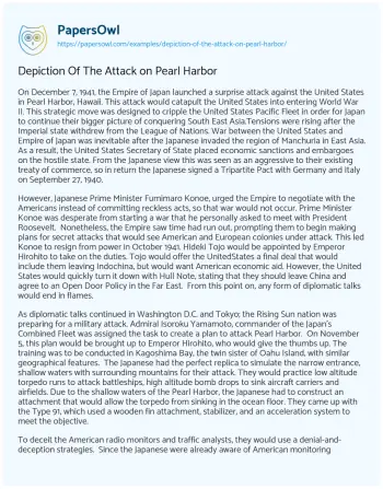 Essay on Depiction of the Attack on Pearl Harbor