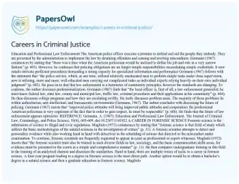 Essay on Careers in Criminal Justice