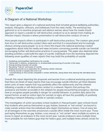 Essay on A Diagram of a National Workshop