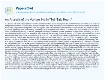 Essay on An Analysis of the Vulture Eye in “Tell-Tale Heart”