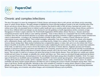 Essay on Chronic and Complex Infections