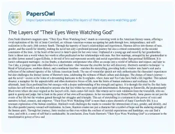 Essay on The Layers of “Their Eyes were Watching God”