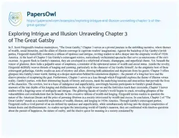 Essay on Exploring Intrigue and Illusion: Unraveling Chapter 3 of the Great Gatsby