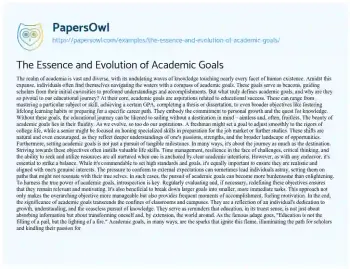 Essay on The Essence and Evolution of Academic Goals