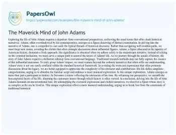 Essay on The Maverick Mind of John Adams