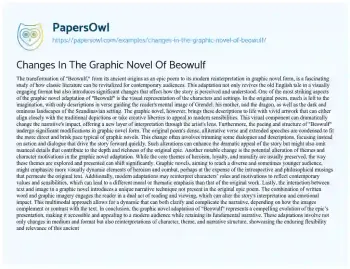 Essay on Changes in the Graphic Novel of Beowulf