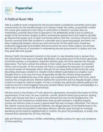 Essay on A Political Novel 1984