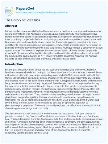 Essay on The History of Costa Rica