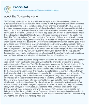 Essay on About the Odyssey by Homer