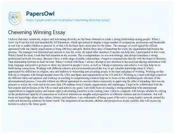 Essay on Chevening Winning Essay