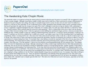 Essay on The Awakening Kate Chopin Movie