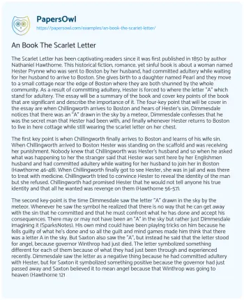 Essay on An Book the Scarlet Letter