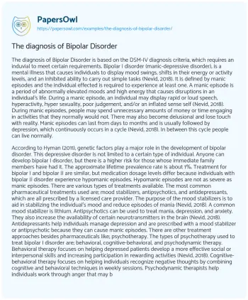 Essay on Treating Bipolar Disorder