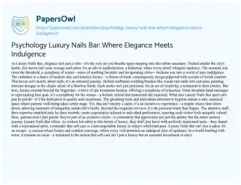 Essay on Psychology Luxury Nails Bar: where Elegance Meets Indulgence