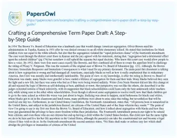 Essay on Crafting a Comprehensive Term Paper Draft: a Step-by-Step Guide