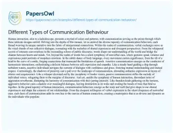 Essay on Different Types of Communication Behaviour